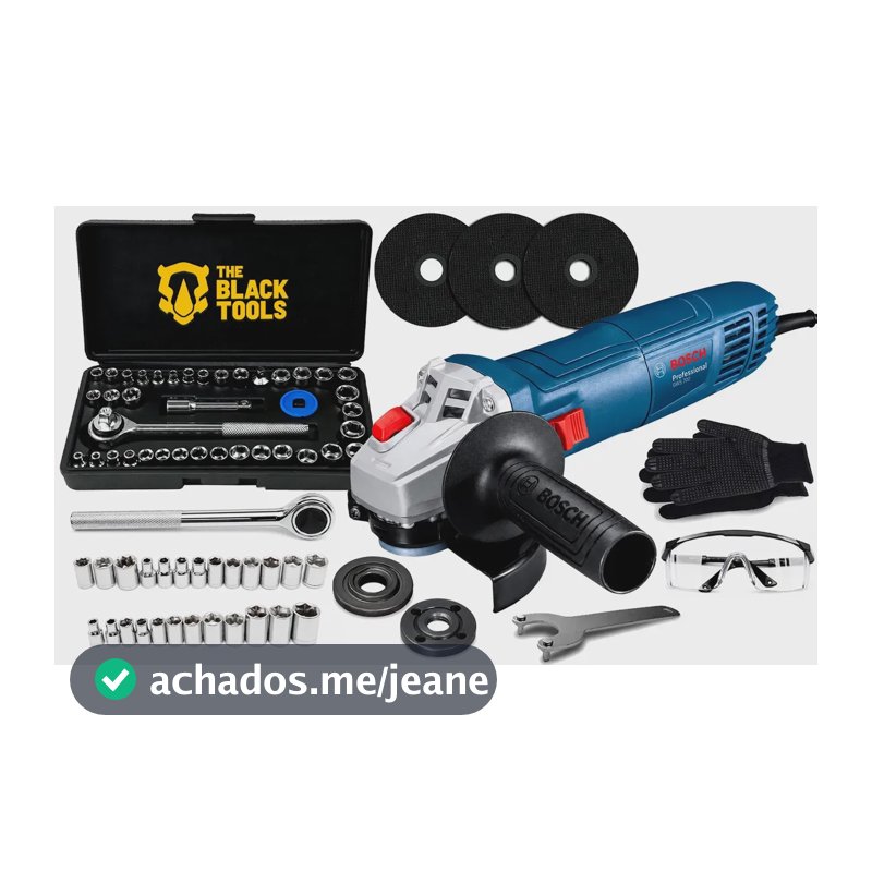 Esmerilhadeira Lixadeira Angular Profissional Bosch Gws700 710w + Jogo De Soquetes 40 Peças Discos E Acessórios