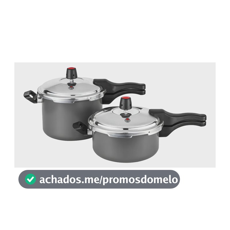 Jogo 2 Panela De Pressao 4,5 Litros E 3 Litros Antiaderente Cor Grafite