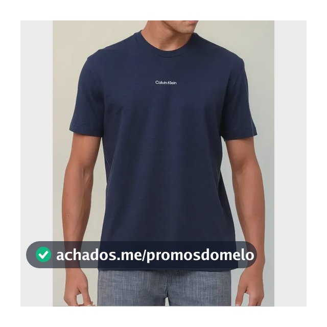 Camiseta Calvin Klein Flame Front Logo Azul Marinho
