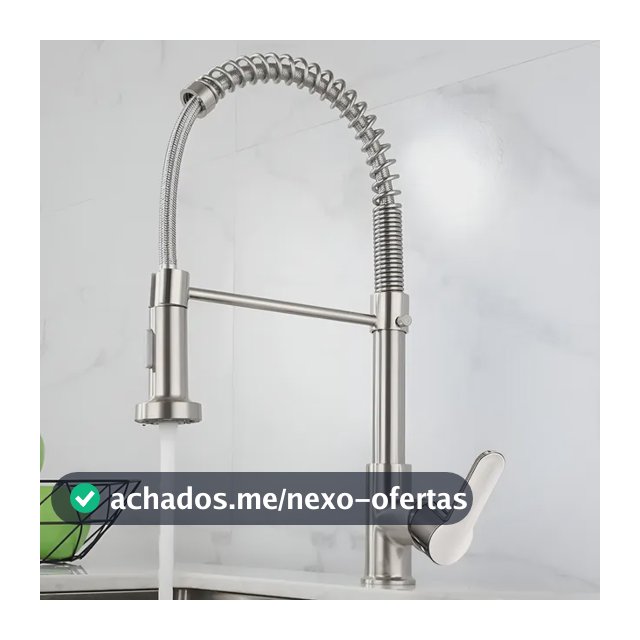 Torneira Cozinha Gourmet Bancada Flexível Monocomando Pia Prateado B22-silvery