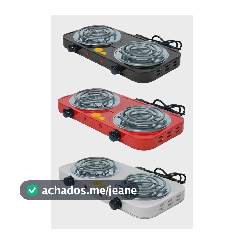 Fogão Cooktop Fogareiro Elétrico 2 Bocas Portátil 110 E 220v Cinza 220v