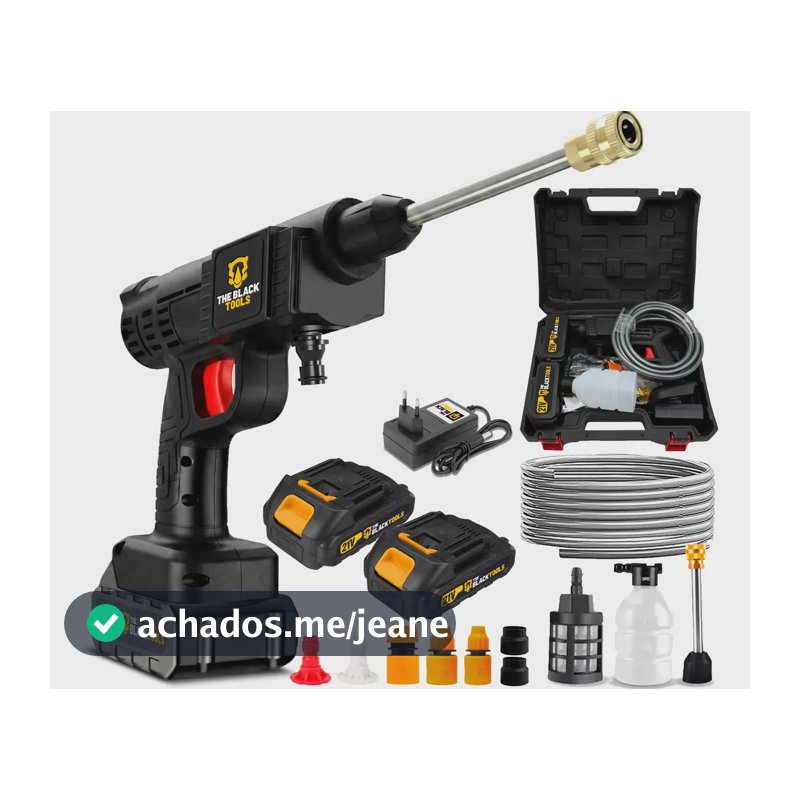 Lavadora De Alta Pressão Portátil 2 Baterias The Black Tools Preto 127/220v 60 Hz