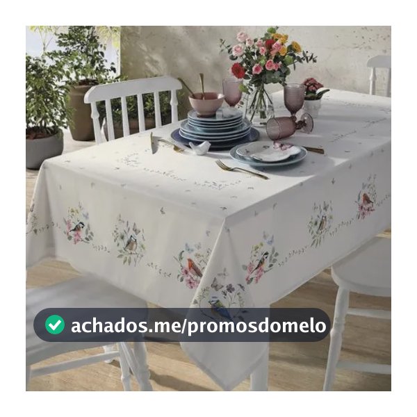 Toalha De Mesa Quadrada Clean 140x140 Cm Dohler Limpa Facil Branco Jardim