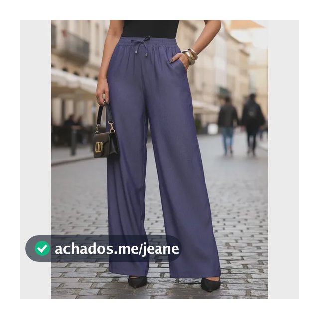 Calça Feminina Jeans Tencel Cintura Alta Wide Leg Premuim