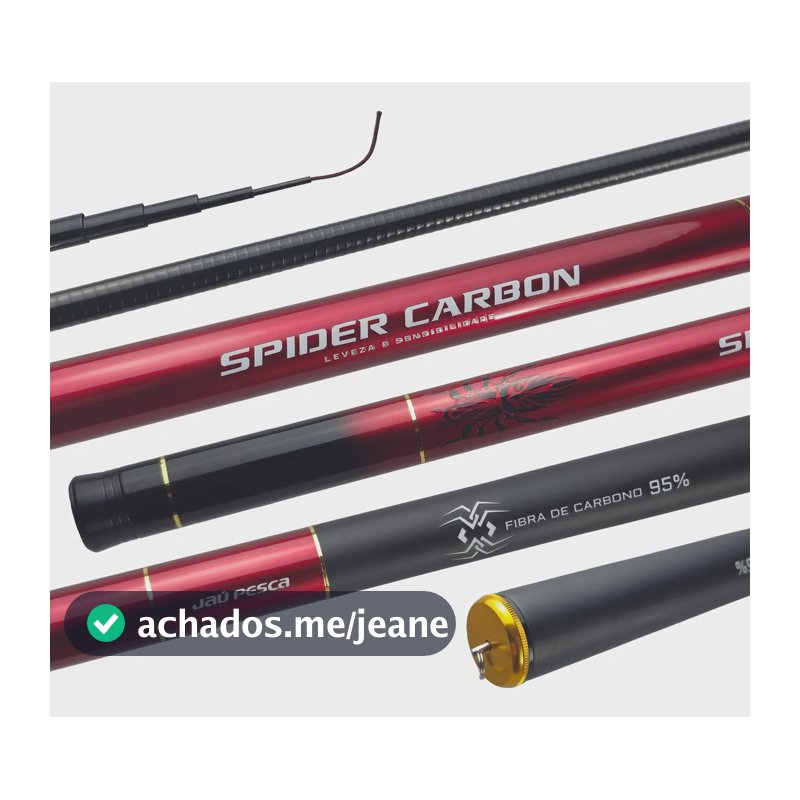 Vara Telescópica Spider Carbon 95% De Carbono- Jaú Pesca 5.40m