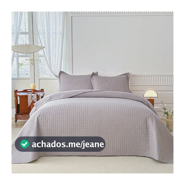 Kit Colcha Casal Liso Bouti Itália Cobre Leito 3 Peças