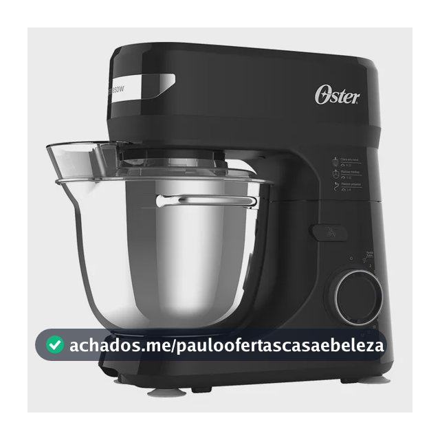 Batedeira Planetária Bowl Inox Iii Obat641 Oster Cor Preto Frequência 1