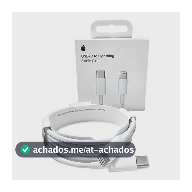 Cabo Carregador Lightning / Tipo C Original Apple 1 Metro Branco