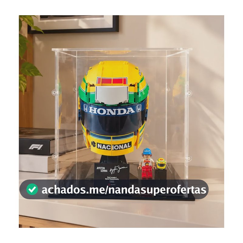 Expositor Capacete Para Lego Senna Acrílico Cristal 3mm Cristal