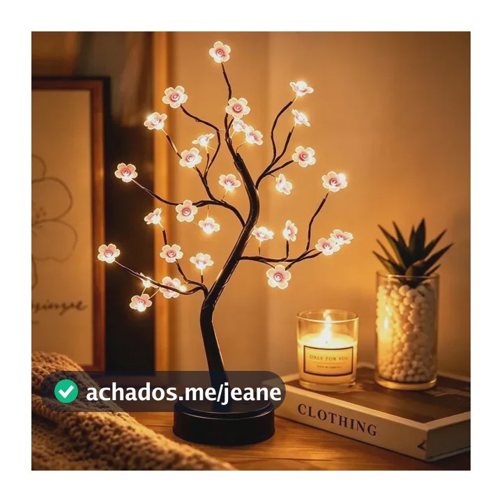 Luminária Árvore Flor de Ameixa 36 Leds Fixo Branco Quente Usb Decoração para Quarto e Sala