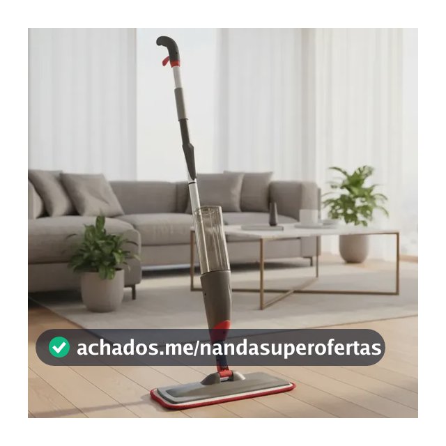 Mop Spray Reservatório Água Vassoura Esfregão Rodo Mágico Cor Cinza e Vermelho