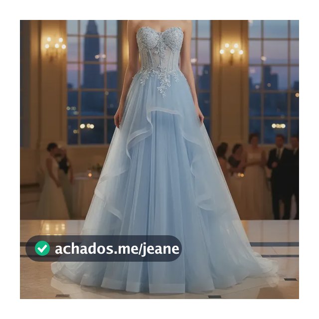 Vestido De Gala Azul Claro, Com Pedreria Para Casamentos E E