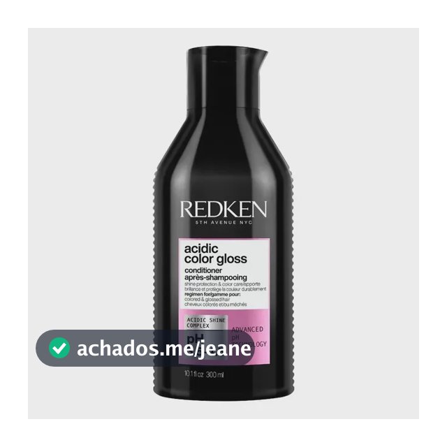 Condicionador com 76% Mais Brilho, Efeito Gloss por 3 Dias, Tecnologia com Ácido Cítrico e Óleo de Damasco, Acidic Color Gloss Redken 300ml