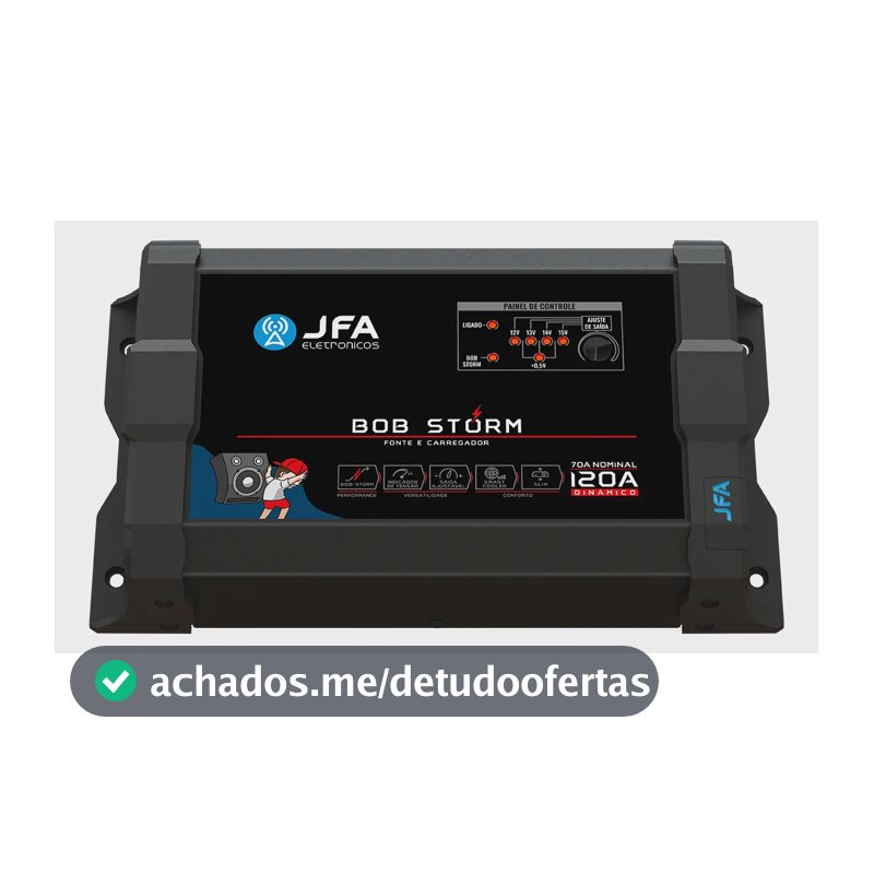Fonte Carregador JFA Bob Storm 120A Bivolt Preto Projetos de Som