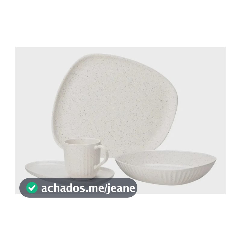 Aparelho De Jantar 16 Peças Luna Vanilla Oxford Luna Vanilla
