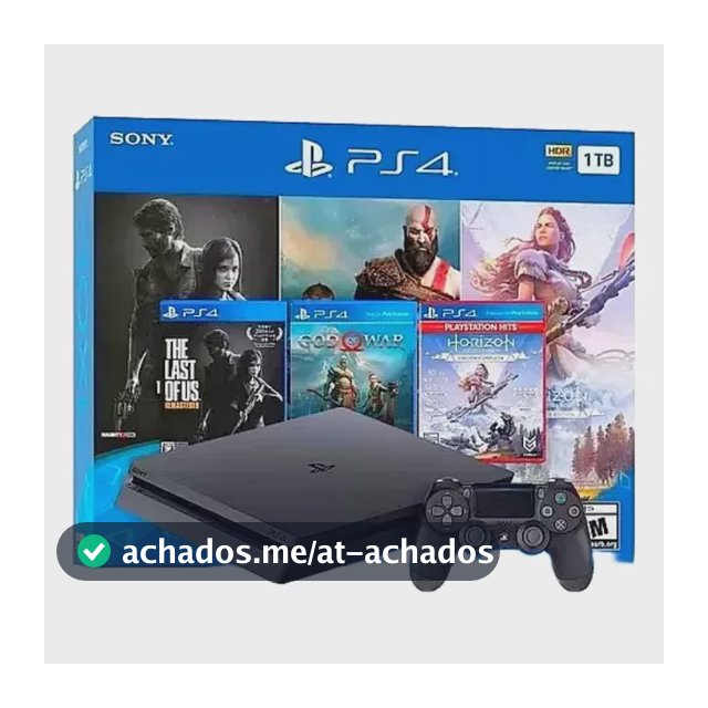 Ps4 Slim 1tb  2 Controles E 3 Jogos Preto