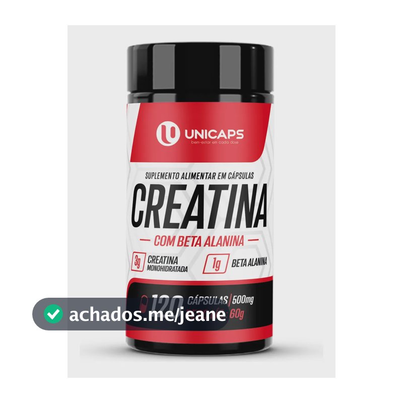 Creatina Monohidratada Com Beta Alanina 120 Cápsulas Ganho Massa Muscular Força Resistencia Esporte Academia Unicaps