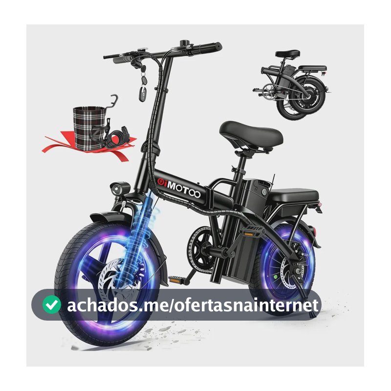 Oimotoo S6 Bicicleta Elétrica Dobrável 450w-35km-40km/h Preto