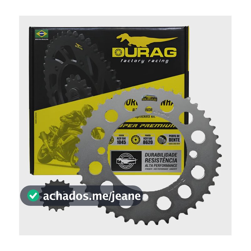 Kit Coroa Pinhão Virago 125 1989 A 2008 45/16 520 Durag Prata