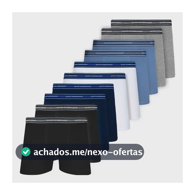 Kit 10 Cuecas Boxer Lupo Algodão Respirável Box Original