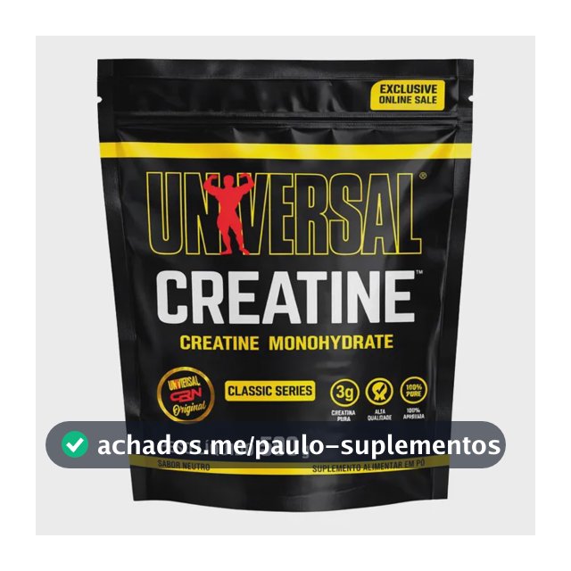 Creatina 100% Pura Monohidratada 500g - Universal Creatine Sem Sabor