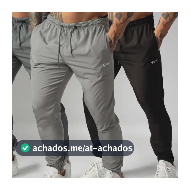 Kit 3 Calças Jogger Masculinas De Tactel Com Elastano Ziper
