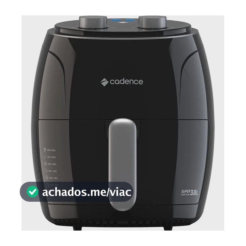 Fritadeira Sem Óleo Super Cook Fryer Frt410 3,8l Cadence Cor Preto