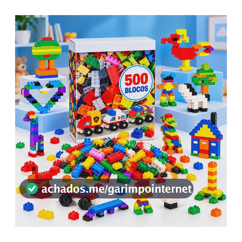 Blocos De Montar 500 Peças Brinquedo Interativo Encaixar 500 Bloco