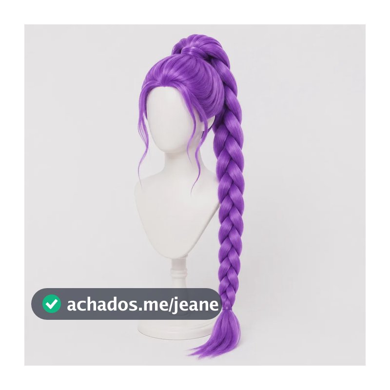 Peruca Cosplay Infantil Rumi Roxa Com Trança Longa 120cm Roxa
