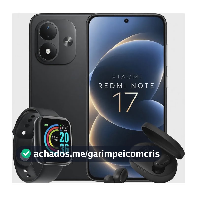 Xiaomi Redmi Note 17 256gb 8gb Ram 7700mah Global + Brindes Preto