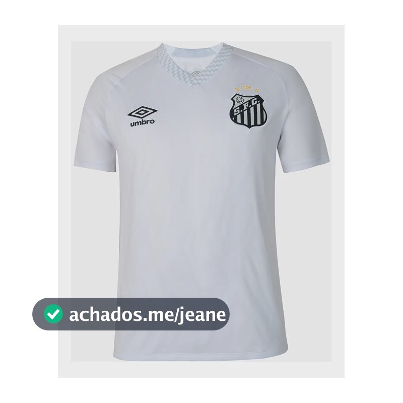 Camisa Masculina Umbro Santos Of.1 2025 Torcedor S/n. Branco/cinza N/c Gg