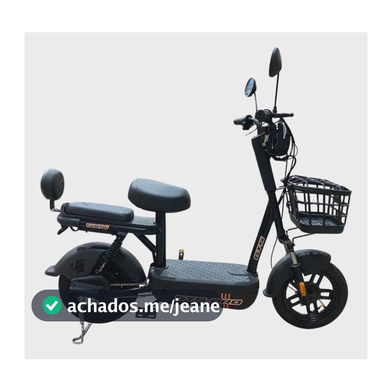 Bicicleta Scooter Elétrica 500w Gts Super Power Preta S/ Cnh Preto Único