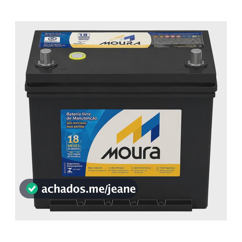 Bateria Moura Honda Fit, City, 18 Meses De Garantia Direito
