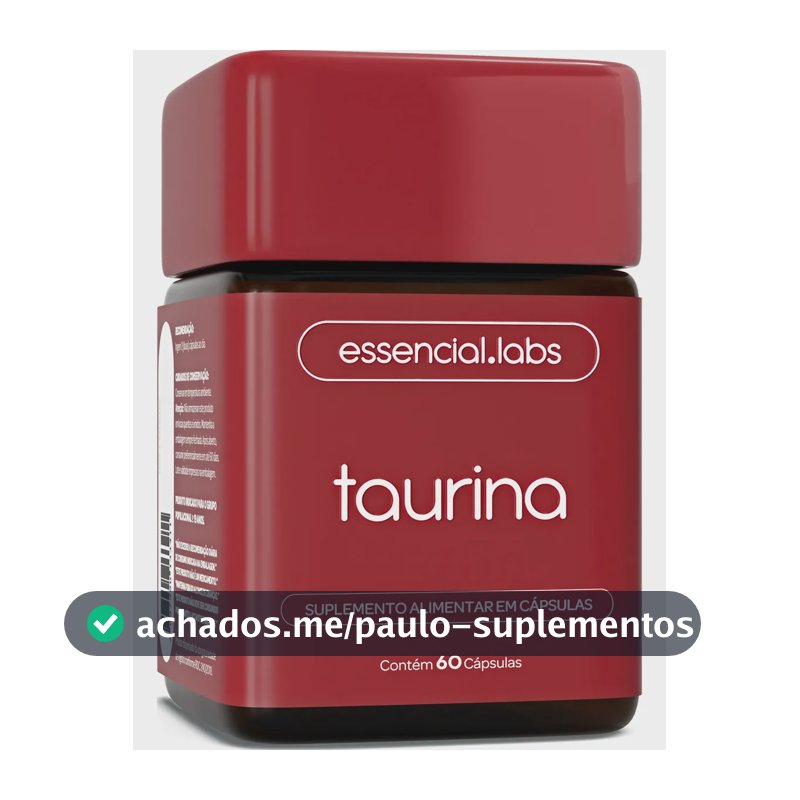 TAURINA com 1000mg por Dose - Fórmula Exclusiva com Máxima Concentração e Absorção - 60 Cápsulas