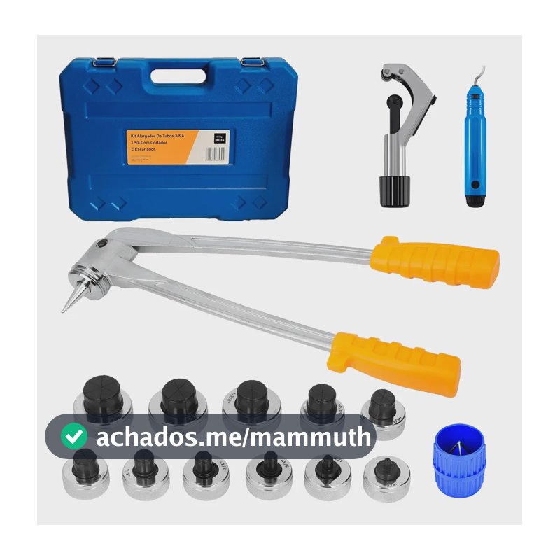 Alicate Alargador De Tubos Kit 3/8 A 1-5/8 Pol. Completo Azul / Laranja / Prata