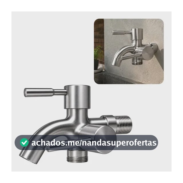 Torneira Tanque Máquina Lavar 2 Saídas Lavanderia 1/4 Volta