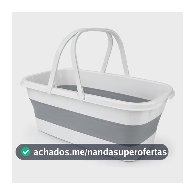 Balde Dobrável Retrátil Com Alça Rodinha Para Rodo Mop Flat Azul