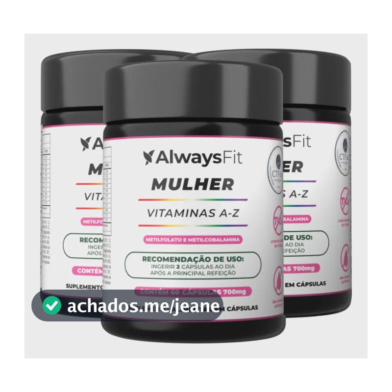 Kit 3x Provit A-z Mulher Alwaysfit | 180 Cápsulas Sem Sabor