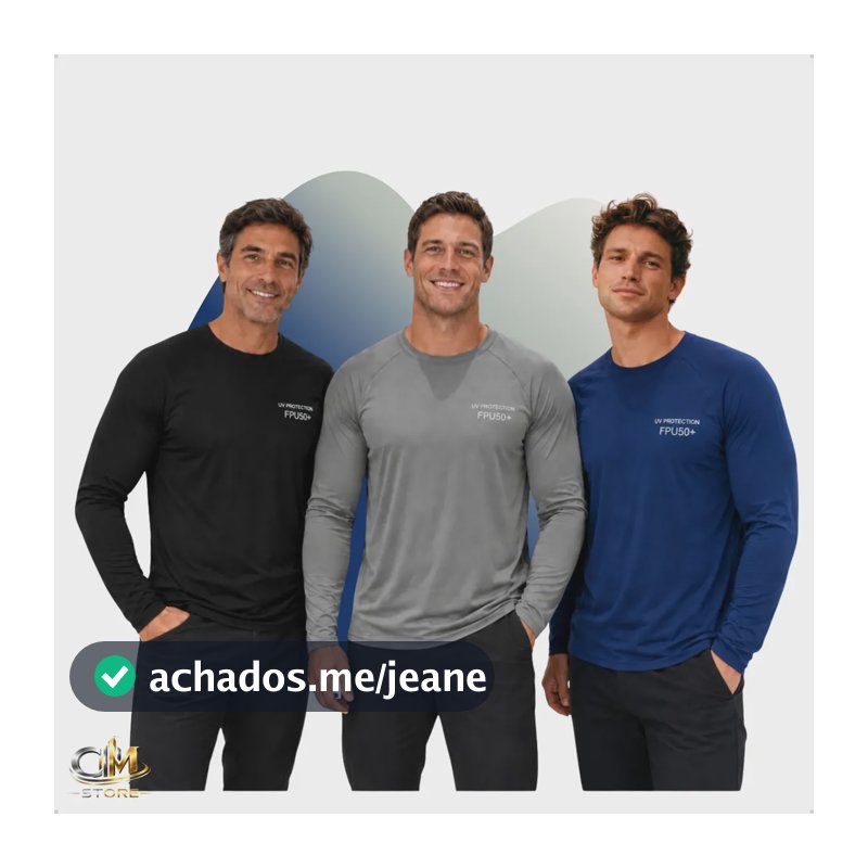 Kit 3 Camisa Térmica Proteção Solar Uv50+ Segunda Pele Preta Azul Cinza Liso M