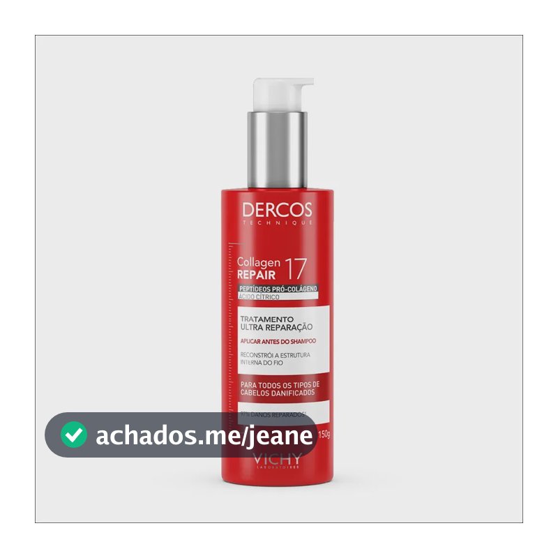 Pré-Shampoo Antiqueda e Reparação, Dercos Collagen Repair 17 Vichy, 150g