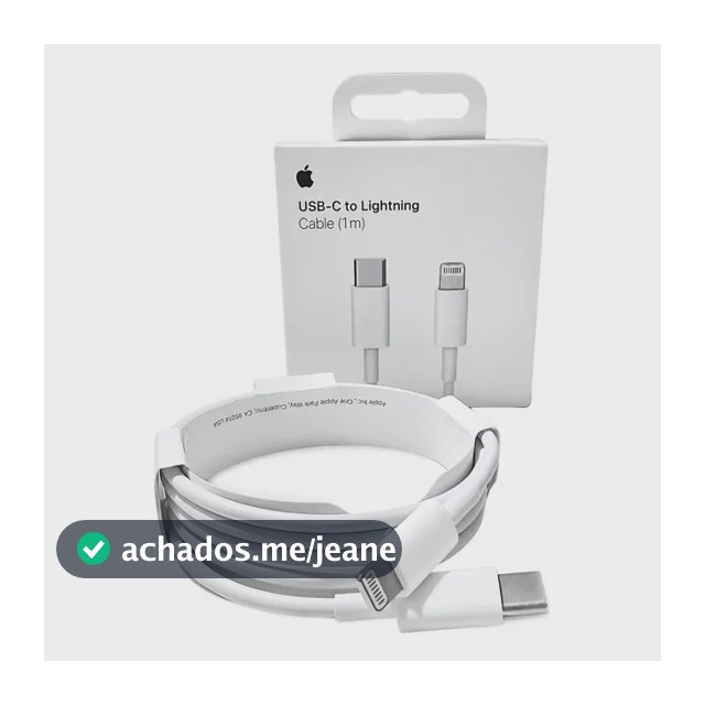 Cabo Carregador Lightning / Tipo C Original Apple 1 Metro Branco
