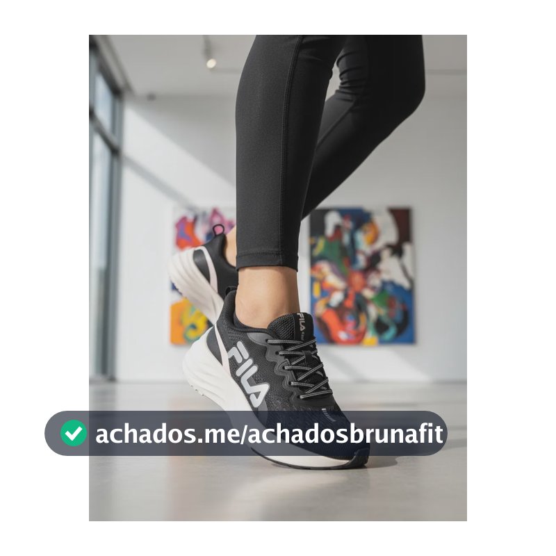 Tênis Fila Feminino Esportivo Racer Comet 2 Corrida Original Preto/rosa-claro Liso 36