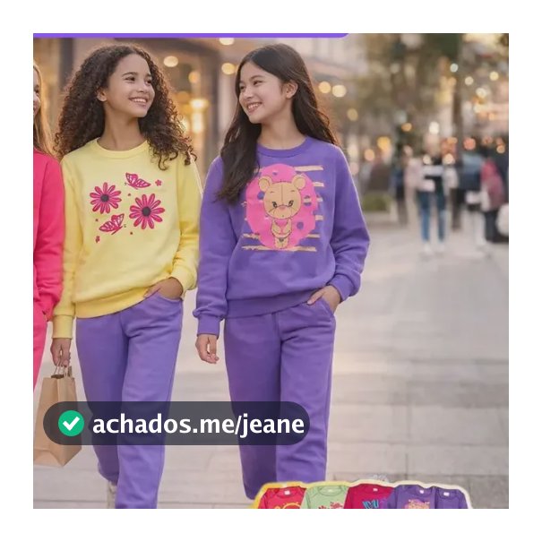 Kit 4 Peças Moletom Juvenil Menina 10 Ao 14 Outono/inverno