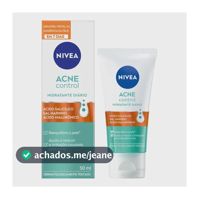 NIVEA Hidratante Facial Diário Acne Control 50ml, Reequilibra a Pele, Reduz Irritações, Hidrata, Pele com Tendência a Acne