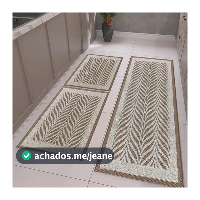 Tapetes E Passadeira 3 Peças Em Tear Para Cozinha Axia Luxo