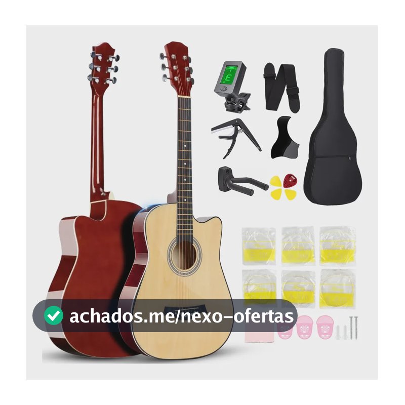 Kit 38in Violão Acústico Clássico Iniciante Afinador+estojo