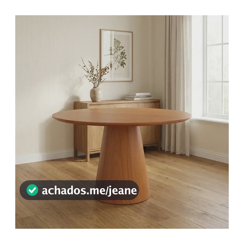 Mesa De Jantar Base Cone Em Madeira Laminada 120cm Fb Amadeirado