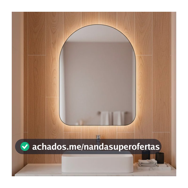 Espelho Orgânico Capela Led 44x64 Para Sala Quarto Banheiro Moldura Capela Led Frio