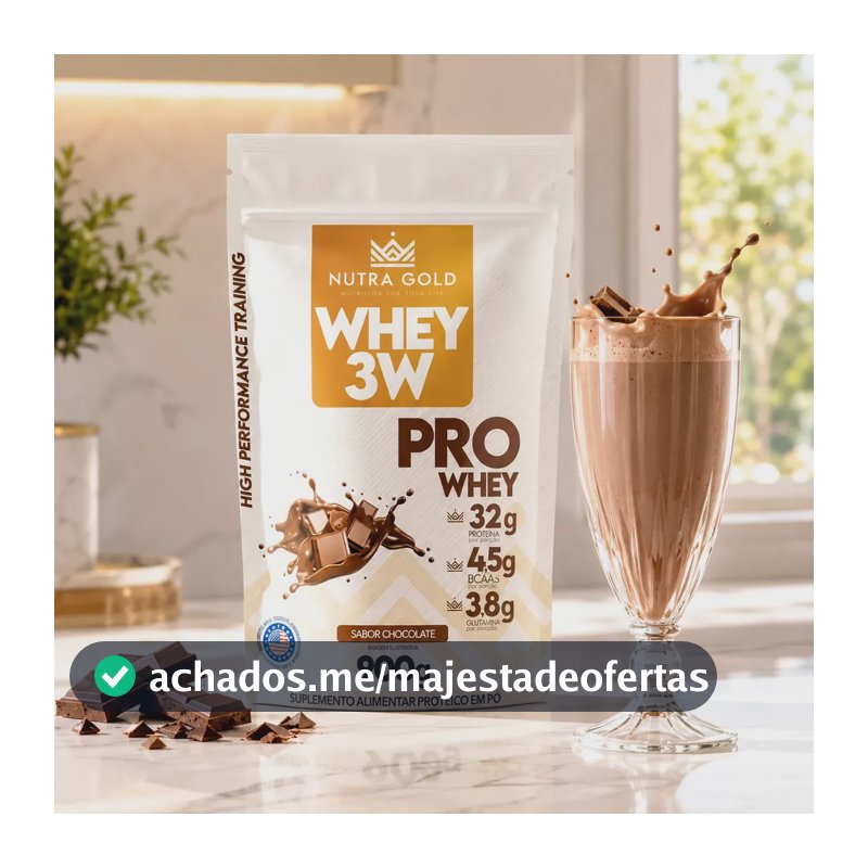 Proteína NutraGold Whey em pó sabor Chocolate x 900g