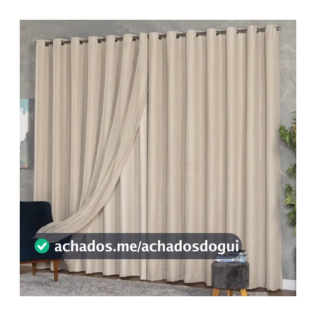 Cortina Voil Linho 6,00x2,60  Forro Microfibra Alto Padrão